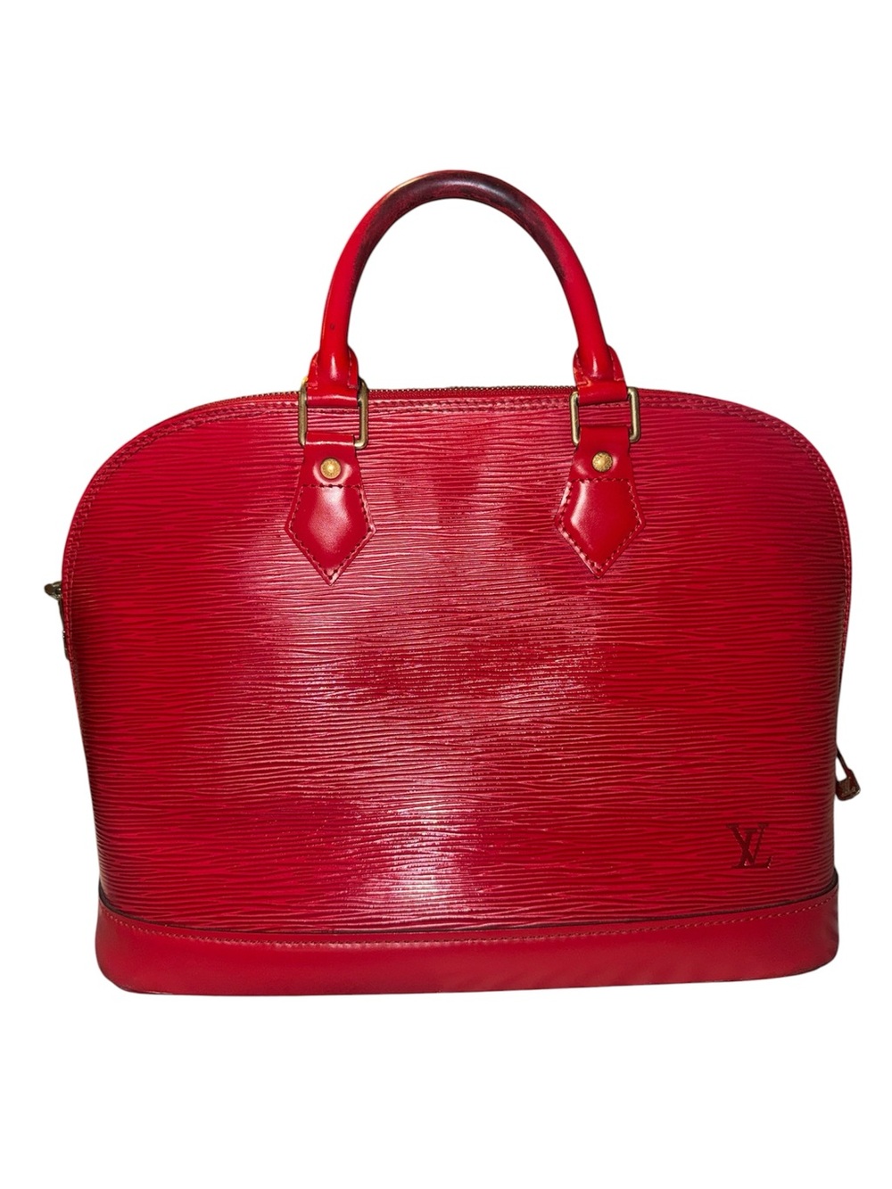 Louis Vuitton Red Epi Alma Satchel